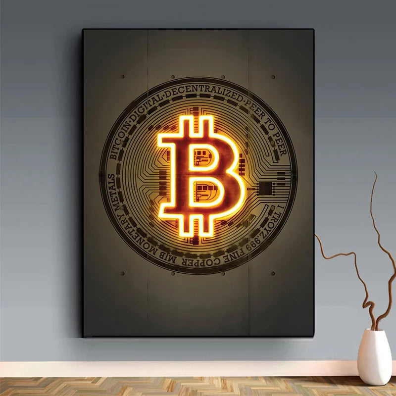 Peinture sur toile Bitcoin / Ethereum