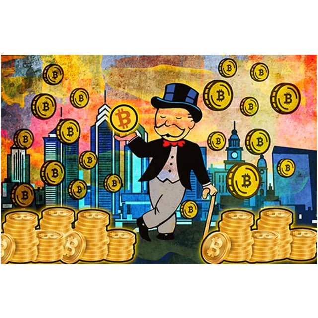 Peinture sur toile Monopoly Bitcoin